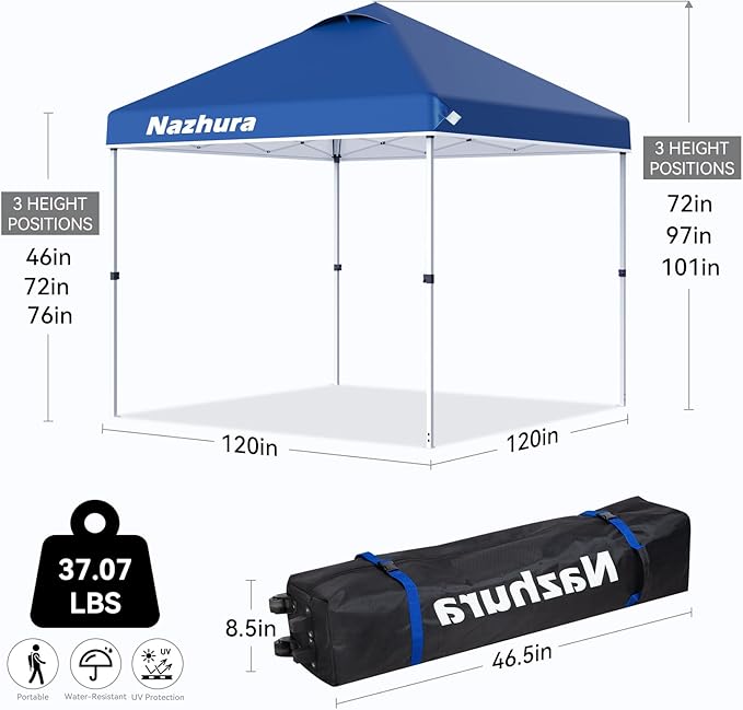 Nazhura 10' x 10' Pop Up Canopy Tent - Image 2