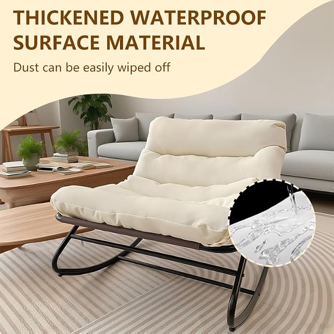 Patio Outdoor Rocking Chair, Oversized Papasan Rocking Chair - Image 3