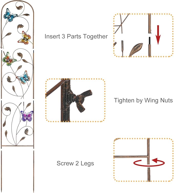 LEWIS&WAYNE 2 Pack Metal Garden Trellis - Image 4