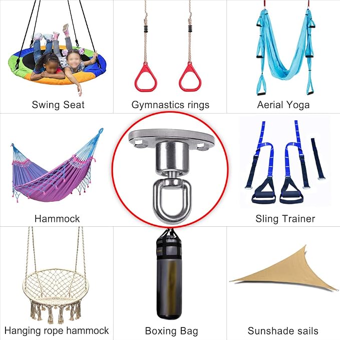 SELEWARE Silent Ball Bearing Swing Hangers, Heavy Duty 360° Rotate Swing Swivel - Image 6