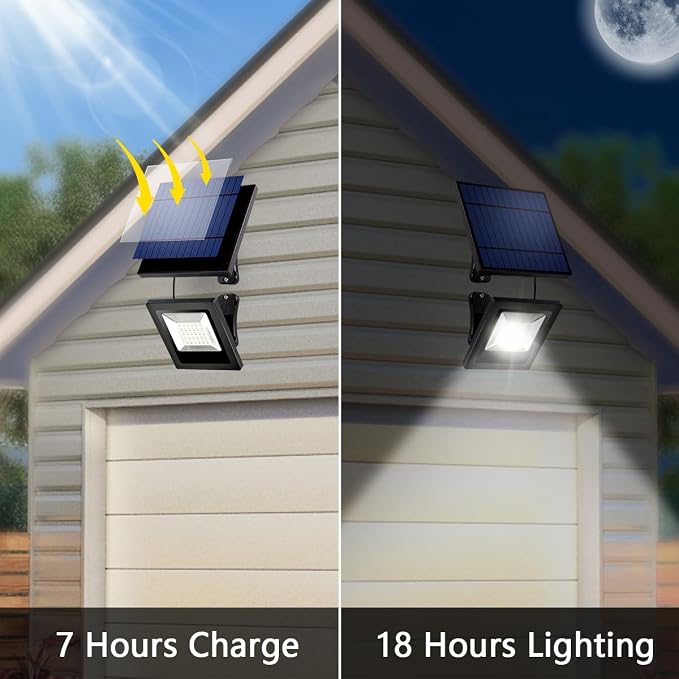 Solar Lights Dusk to Dawn 4400mAh Solar Powered Spotlight Waterproof Flood - Image 4