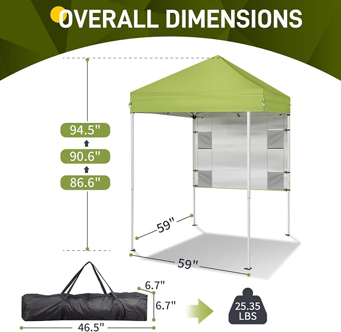 Outvita 5x5 Pop Up Canopy Tent, Ez Up Outdoor Canopy Tent Instant Shelter - Image 5