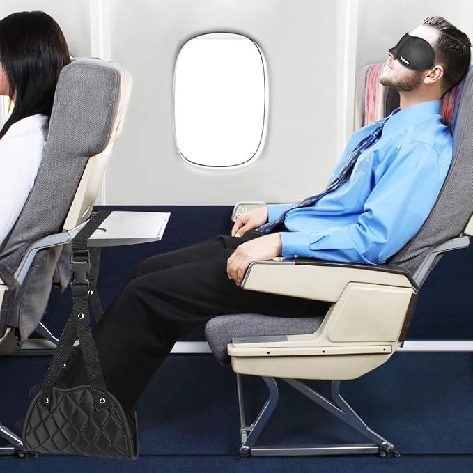 Airplane Foot Rest, Perfect Airplane Travel Essentials, Portable Foot Hammock - Image 6