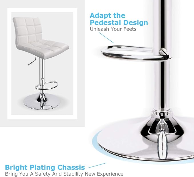 Leopard Modern Square PU Leather Adjustable Bar Stools - Image 4