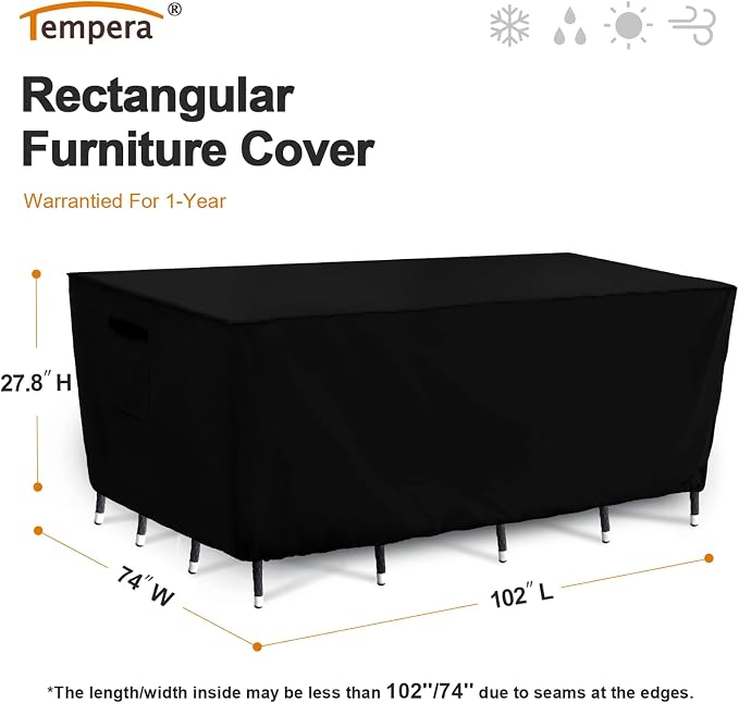 Tempera Patio Furniture Cover, Outdoor Table And Chair Covers Waterproof - Image 2