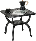 JARDIN DE CENTENNIAL Cast Aluminum Outdoor Side Table, Anti-Rust Outdoor End by JARDINDECENTENNIAL