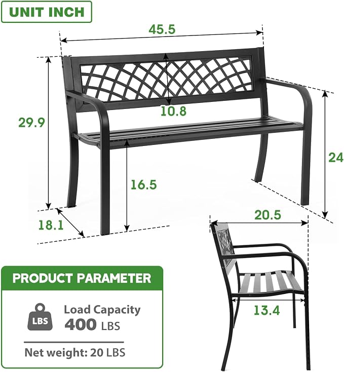 FDW Garden Bench Bench Park Outdoor Bench - Image 3