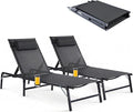 2 Pack Foldable Chaise Lounge Chair by HOMELYM