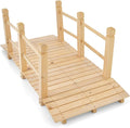 Tangkula 5 FT Wooden Garden Bridge, Arch Stained Finish Footbridge by TANGKULA
