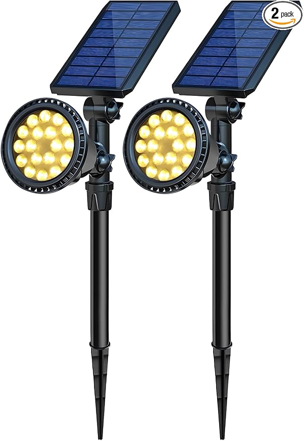 Solar Spot Lights Outdoor, Waterproof Solar Landscape Spotlights 18 LED 2-in-1 by OSORD