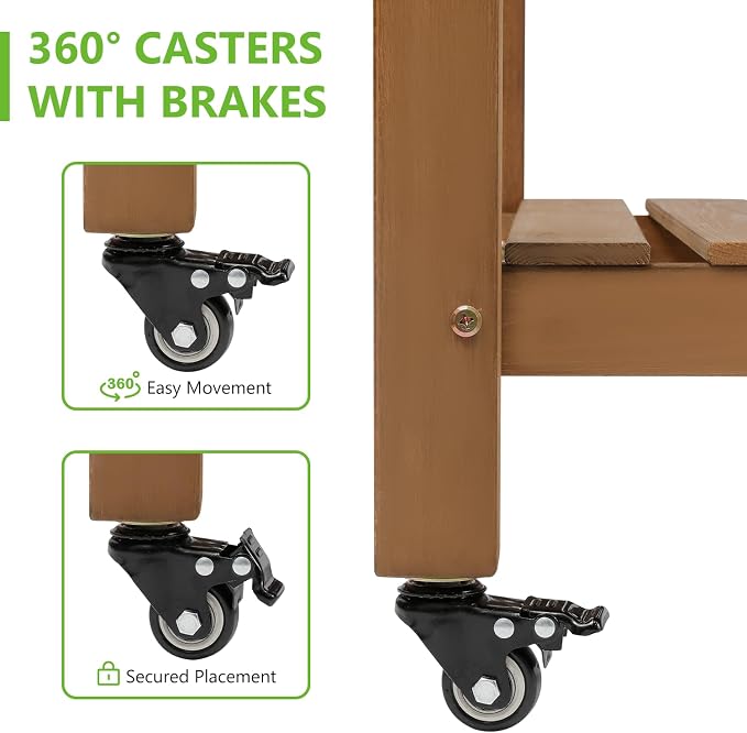Raised Garden Bed with Legs & Wheels –, Outdoor Elevated Planter Box with - Image 6