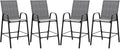 Tangkula Outdoor Bar Stools Set of 4, Enlarged Seat & Metal Frame, Tall Patio by TANGKULA