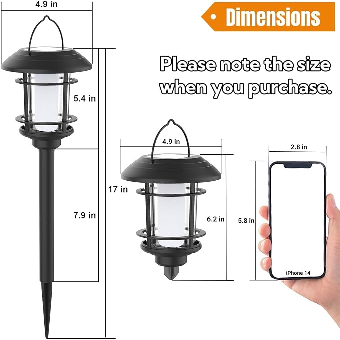 Dynaming 6 Pack Solar Flame Torch Lights Outdoor, Dual Use Flickering Purple - Image 2