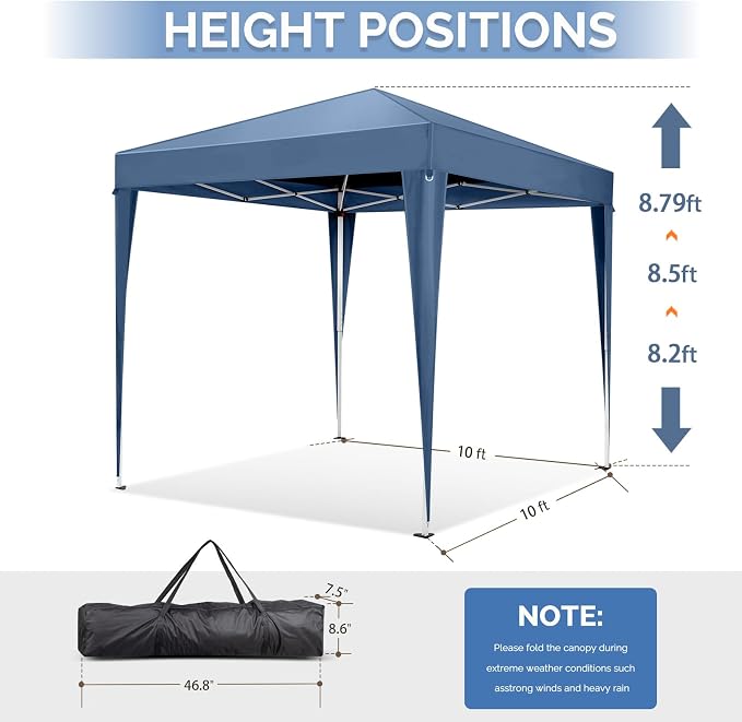 VINGLI 10x10 Pop Up Canopy Tent - Image 3