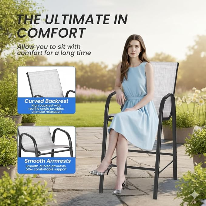 8-Piece Outdoor Bar Stool Set - Image 4