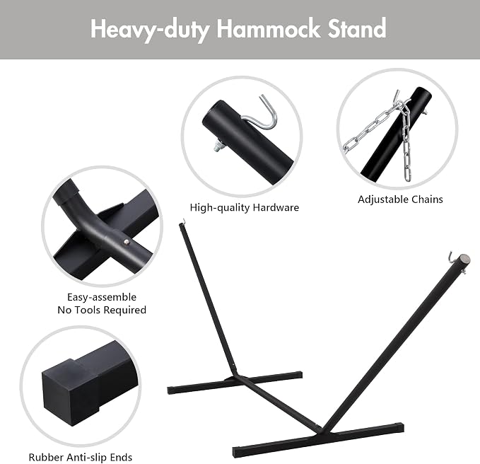 ANOW Double Hammock with Stand 12FT, Heavy Duty Hammocks with Stand - Image 5