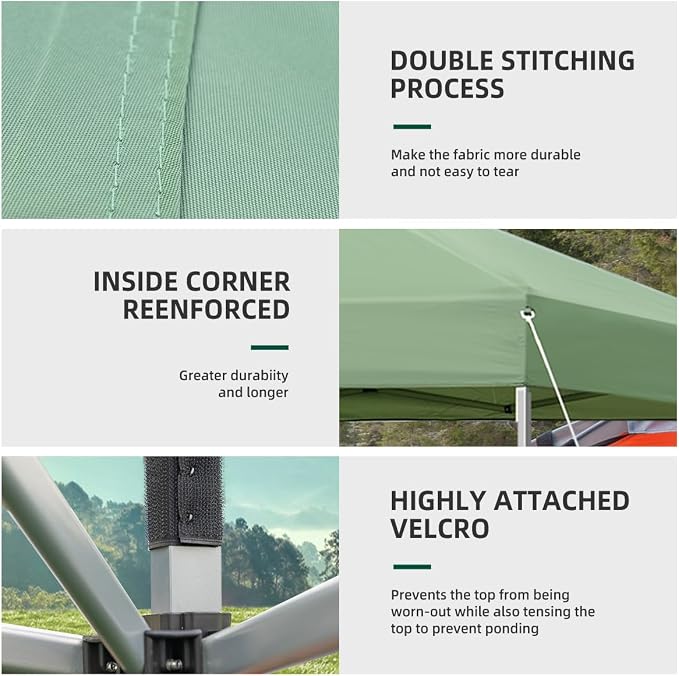 10x10ft Pop Up Canopy Tent Easy Setup Instant Portable Shelter - Image 4