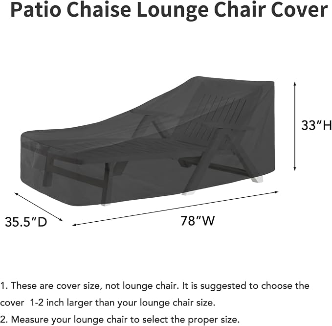 Easy-Going Waterproof Patio Lounge Chair Cover UV Resistant Outdoor Chaise - Image 3