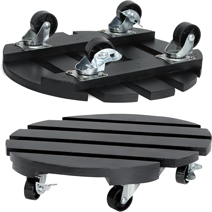 2 Pack Plant Stand with Wheels, Plant Caddies with 360° Lockable Smooth Sliding by DecorateYourRoomwithCuffUpFarmhouseHomeDecor