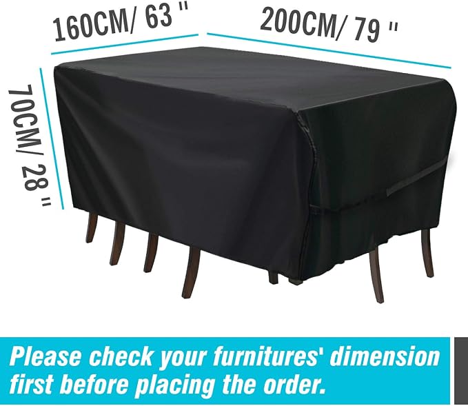 Velway Patio Furniture Cover Outdoor, Waterproof Rectangular Patio Table Chair - Image 4