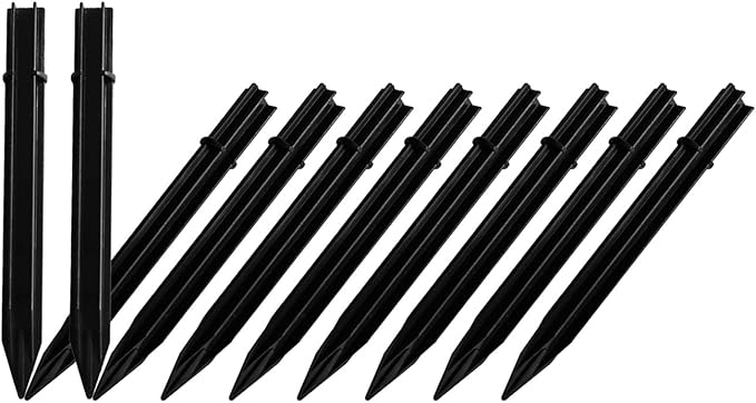 10 Pack Candy Cane Solar Light Stakes Replacement, ABS Reinforced Ground Spikes by Unknown