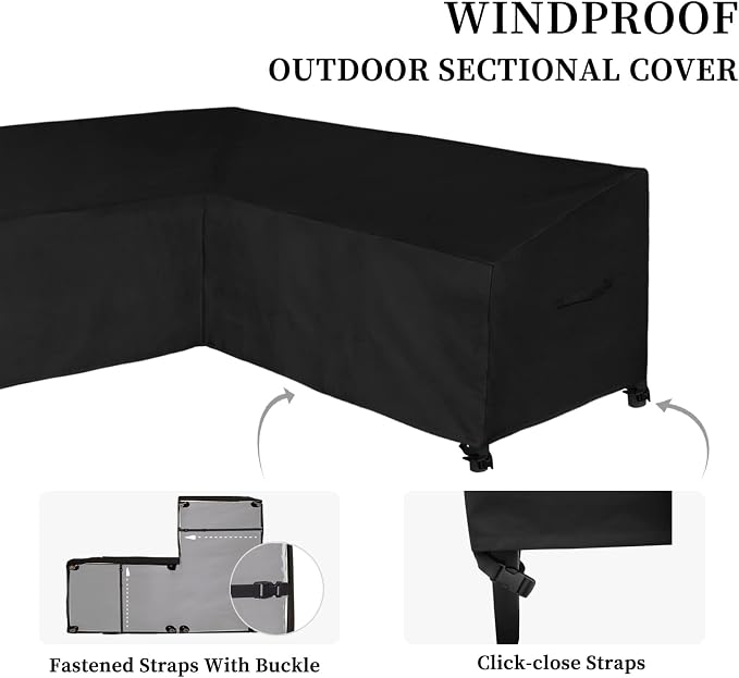 Easy-Going Patio L-Shaped Sectional Sofa Cover, 83“X104 Waterproof Outdoor - Image 3