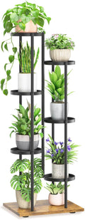 LASZOLA Black 6 Tier Plant Stand Indoor Heavy Duty Metal Planter Flower Holder by LASZOLA