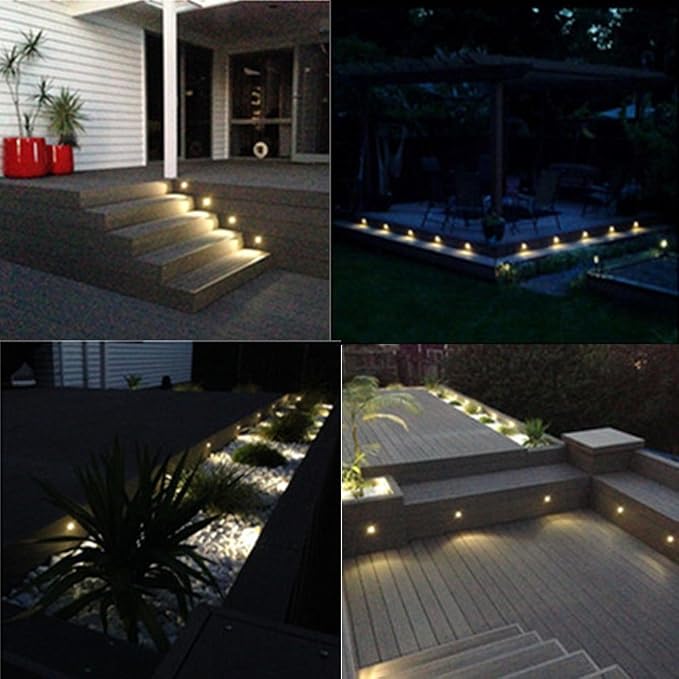 FVTLED Pack of 6 Warm White LED Deck Lights kit Φ1.38 Outdoor Garden Yard - Image 7