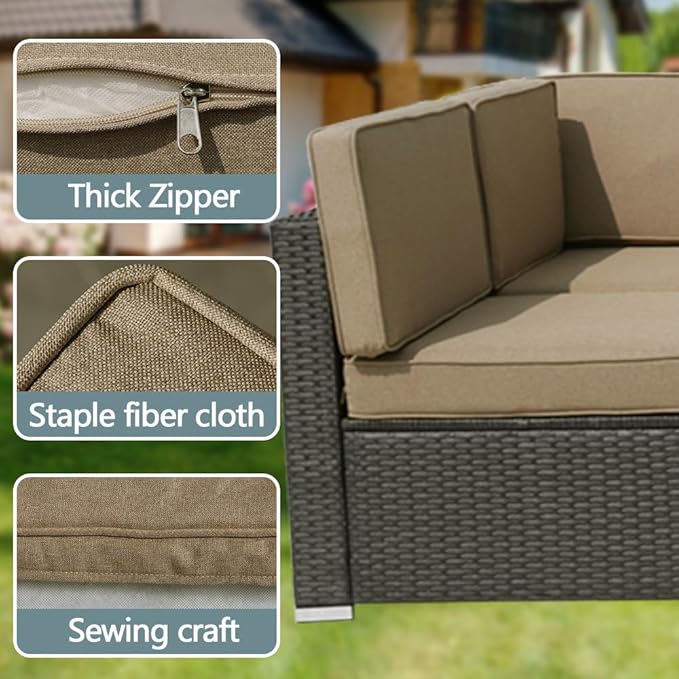 14Pcs Outdoor Cushion Covers Replacement Washable w/Zipper - Image 3