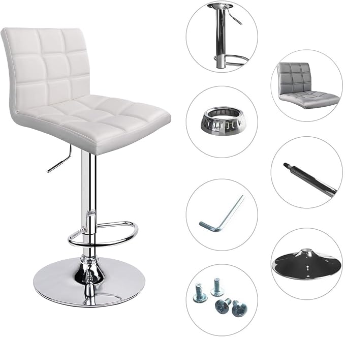 Leopard Modern Square PU Leather Adjustable Bar Stools - Image 6