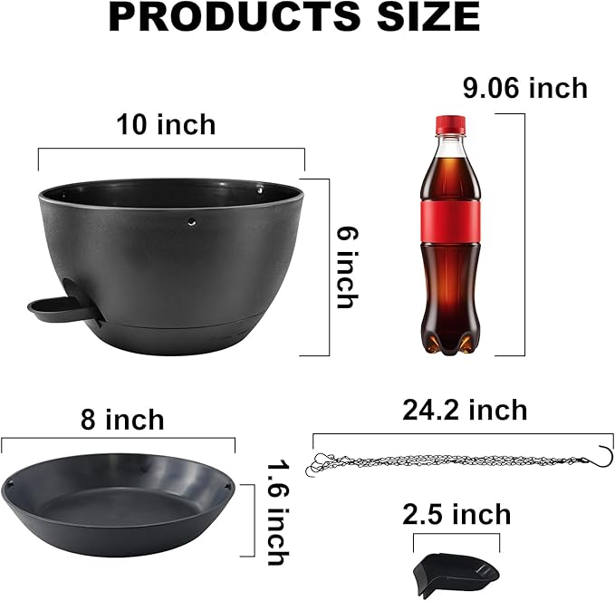 10 inch Hanging Planters for Indoor Plants, 3 Pack Self-Watering Hanging - Image 3