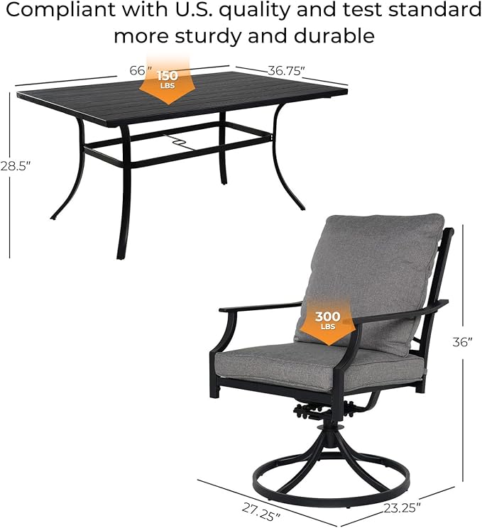 Grand patio 7-Piece Patio Dining Set - Image 4