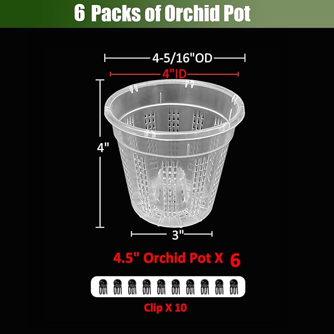 Orchid Pot, 6 Packs of 4.3" Orchid Pots - Image 6