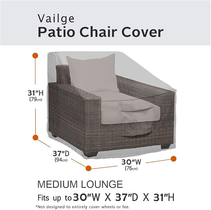 Vailge Patio Chair Covers, Lounge Deep Seat Cover, Heavy Duty and Waterproof - Image 2