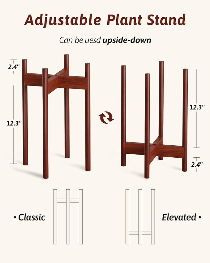 Adjustable Plant Stand Indoor, Bamboo Plant Stand Fits 8 9 10 11 12 Inches - Image 4