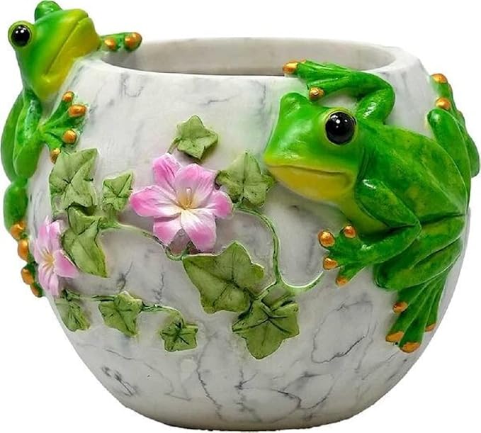 Spoontiques Frogs Flower Pot, Home Décor, Tabletop Decoration, Vase Window Décor by Spoontiques