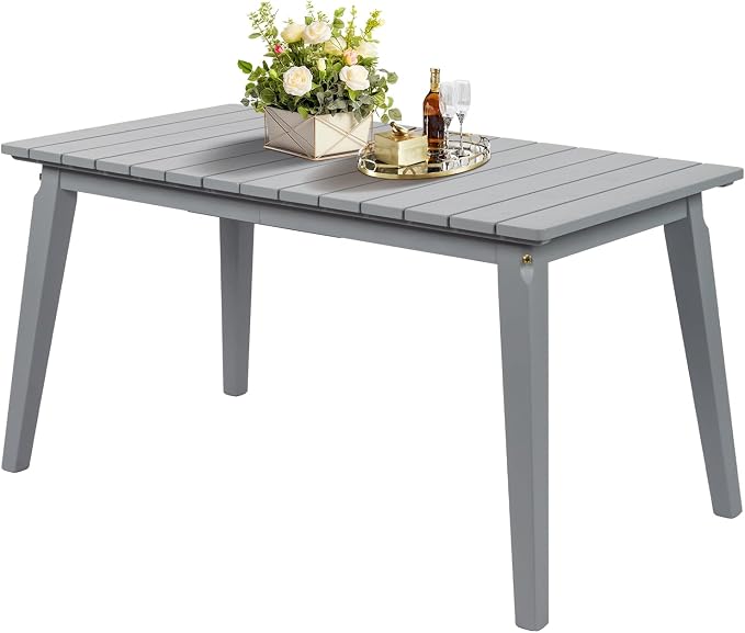 VINGLI Rectangular Outdoor Dining Table, Solid Cedar Wood Patio Table by VINGLI