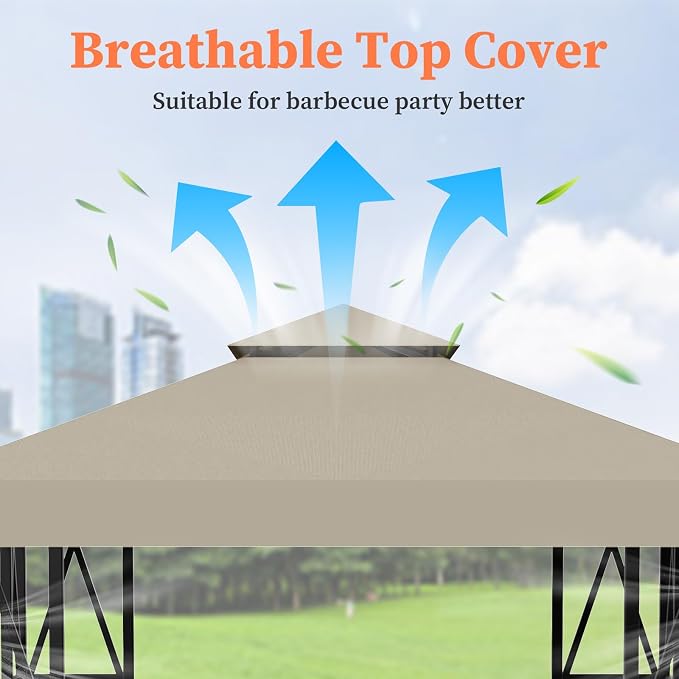 Gazebo Canopy Replacement 10x10ft Outdoor Shelter - Image 3