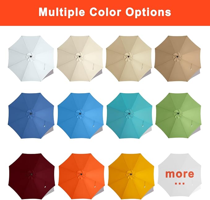 MASTERCANOPY Patio Umbrella 9 ft Replacement Canopy - Image 5