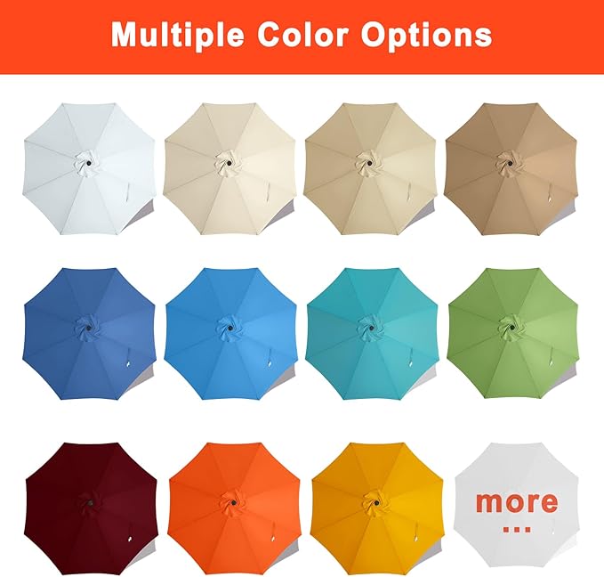MASTERCANOPY Patio Umbrella 9 ft Replacement Canopy - Image 5