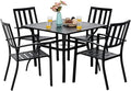 PHI VILLA 5 Pieces Outdoor Metal Dining Set by PHIVILLAThepioneerofcomfortablehouseholdsupplies