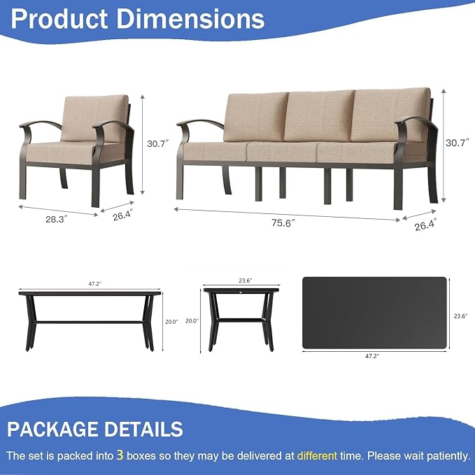 Kullavik Aluminum Patio Furniture Set - Image 4