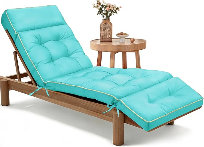 MAGIC ELEPHANT Chaise Lounge Cushion Outdoor, Memory Foam Patio Lounge Chair by Magicelephant