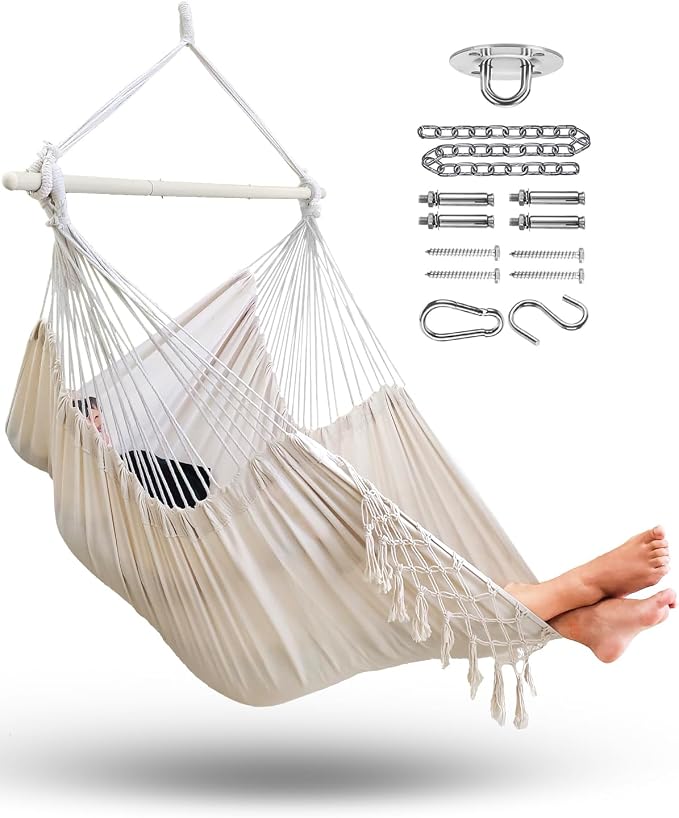 MIZTLI Hammock Chair Hanging Chair Swing Chair XXL Large Macrame Swing Indoor by MIZTLI