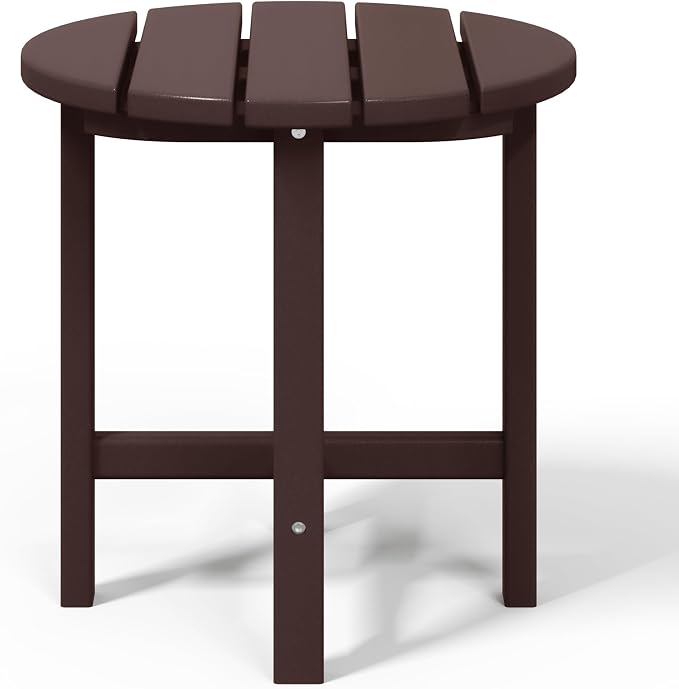 WestinTrends Dylan Adirondack Round Outdoor Side Table, Dark Brown - Image 8