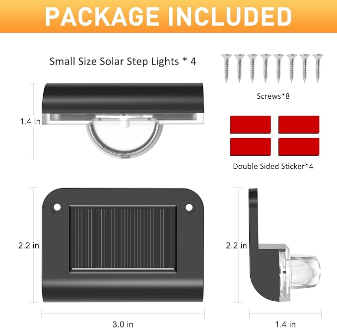Solar Stair Lights Outdoor Waterproof, 8 Pack Solar Step Lights - Image 9