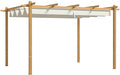 Outsunny 10' x 13' Retractable Pergola Canopy, Wood Grain Aluminum Pergola by Outsunny