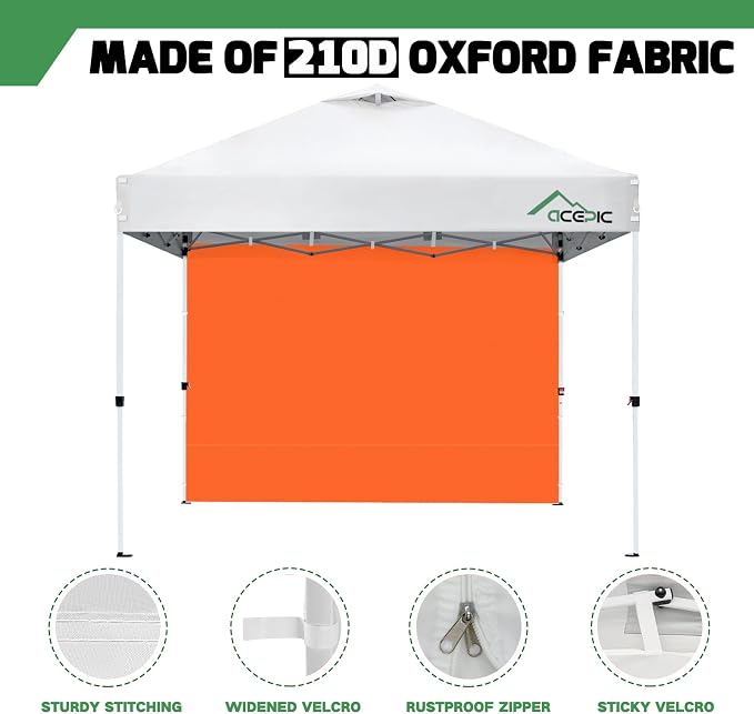 Sidewalls for 10x10 Pop Up Canopy, 210D Polyester Waterproof Canopy Sidewalls - Image 6