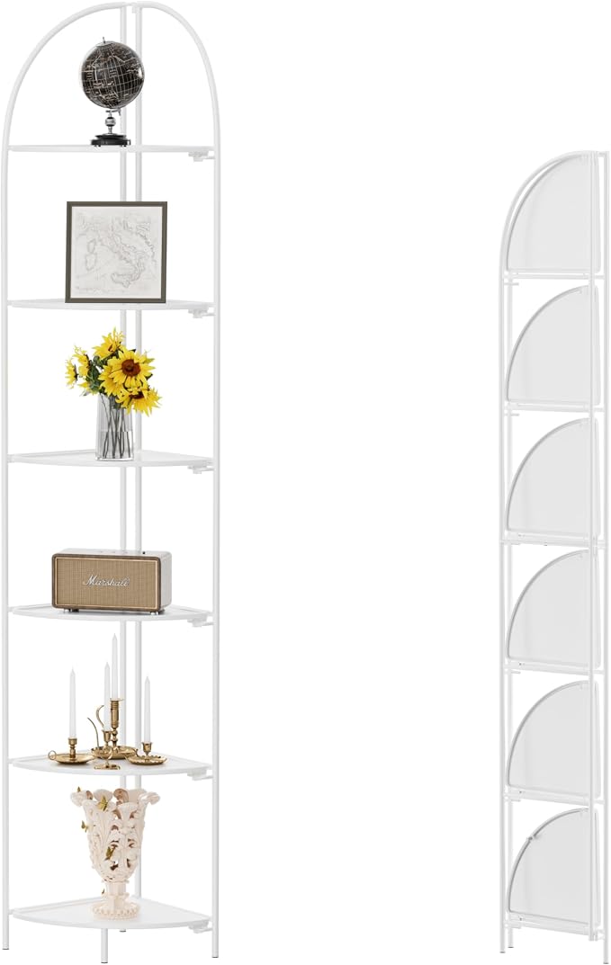 Crofy Foldable 6 Tier Corner Shelf, Metal Corner Plant Stand by CrofyLLC