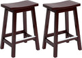PayLessHere Bar Stools Set of 2, Wooden Saddle Stools 24 Inch Heigh, Bar Chairs by PayLessHere
